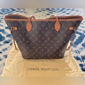 Authentic LOUIS VUITTON monogram mm Neverfull with dust bag